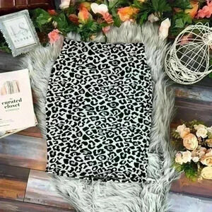 Marc New York White & Black Leopard Bodycon Pencil Skirt, S